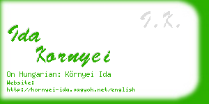 ida kornyei business card